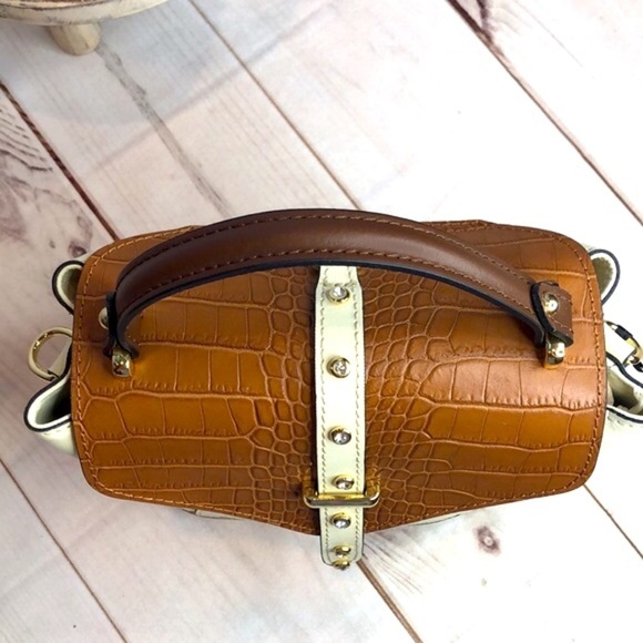 NWT House of Harlow 1960 Cream & Brown Stud Embellished Crossbody/Bag Backpack main image 13
